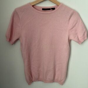 Heather Pink Short Sleeve Cashmere Sweater